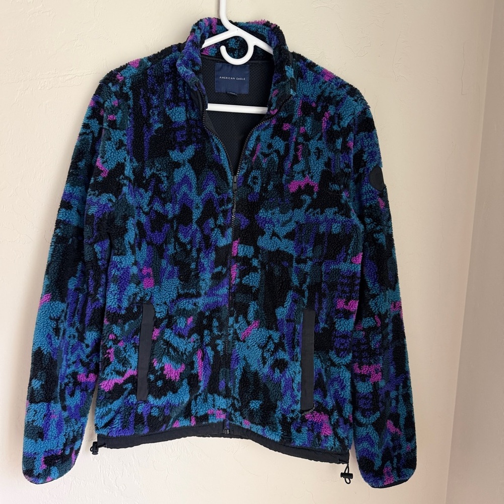 American Eagle Women's‎ Multicolor Sherpa Full Front Zip Winter Jacket Size XL